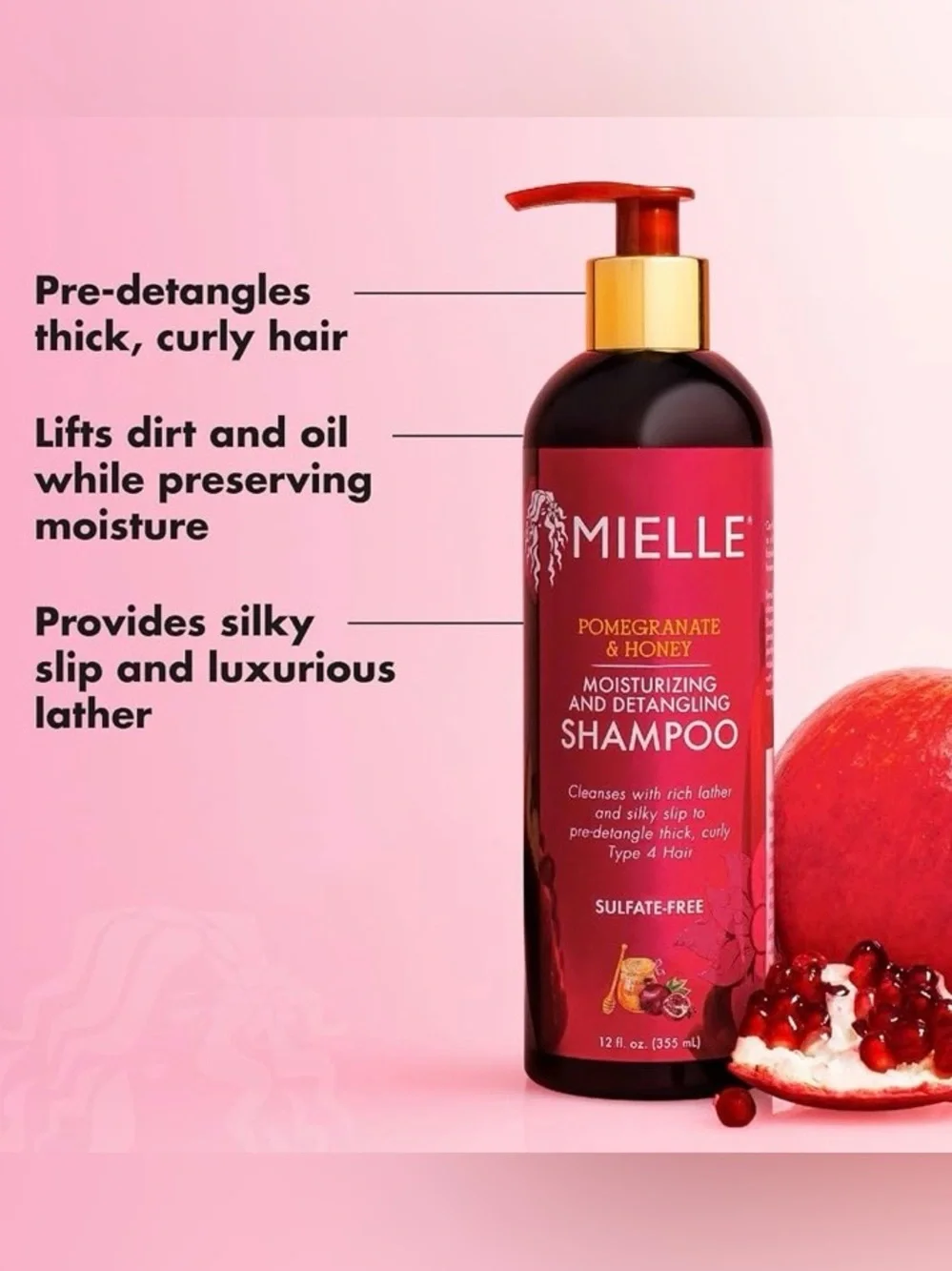 Mielle Pomegranate & Honey Moisturizing Detangling Shampoo